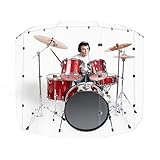 PENNZONI Drum Shield 5ft w/Deflectors & Chrome Hinges, Comes w/ 5 Drum Panels, 5 Deflectors, Chrome Hinges & Deflectors, Premium Clear Acrylic Panels