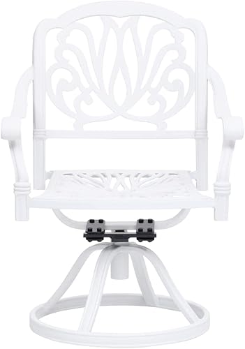 Miniatura 5 de DGZLIIO Sillas de patio muebles de exterior muebles de balcón juego de 5 piezas de bistró de aluminio fundido blanco adecuado para el hogar patio