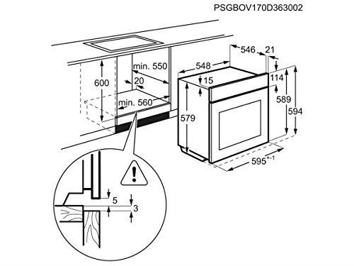 AEG EEB351-1 Set Einbauherd EEB331010M + Glaskeramikkochfeld HE604000XB – Bild 3