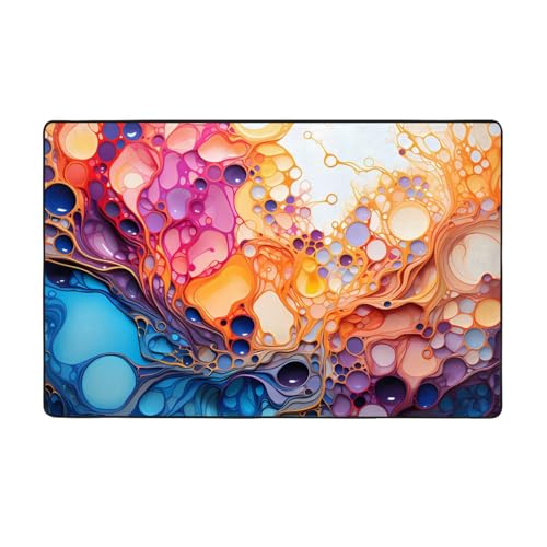 Tapis imprimé marbré multicolore doux et absorbant pour sol de cuisine et bain - 2