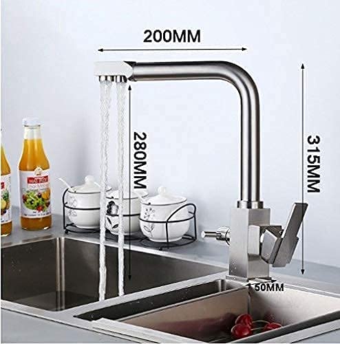 Grifo de cocina de acero inoxidable ideal para purificar agua y lavar cómodamente 6