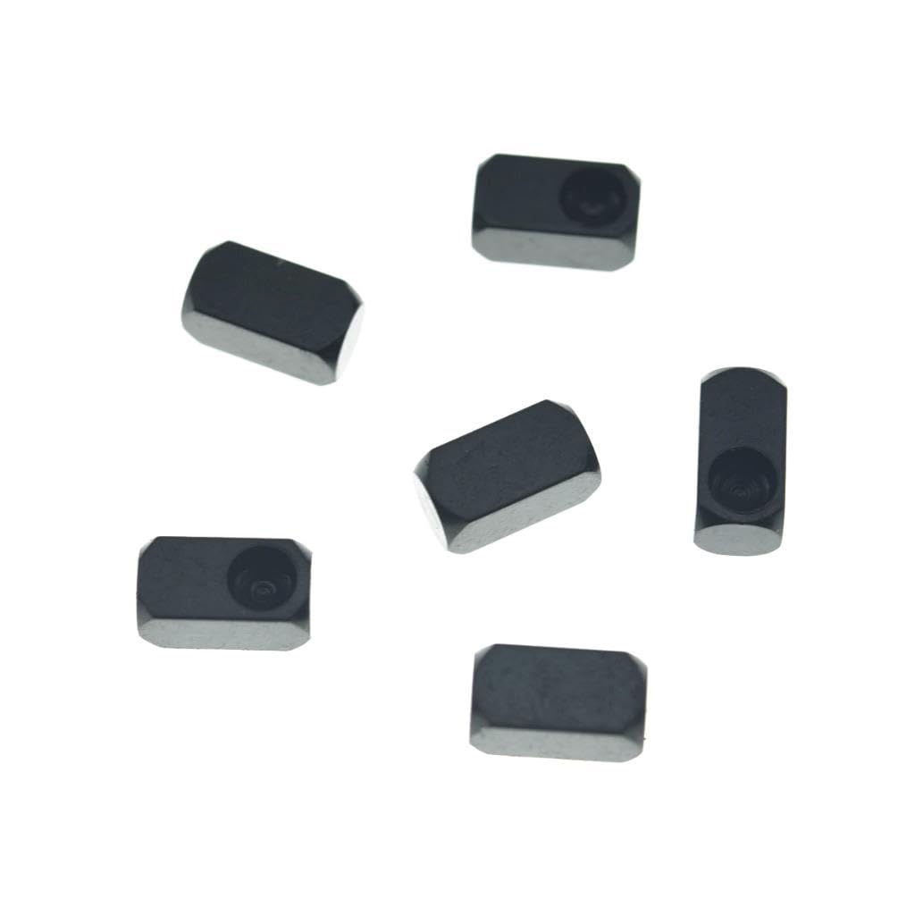 KAISH Set of 6 Stainless Steel Tremolo Bridge String Lock Insert Block Bridge Saddle Clamp Blocks Fits FR Black - Image 3