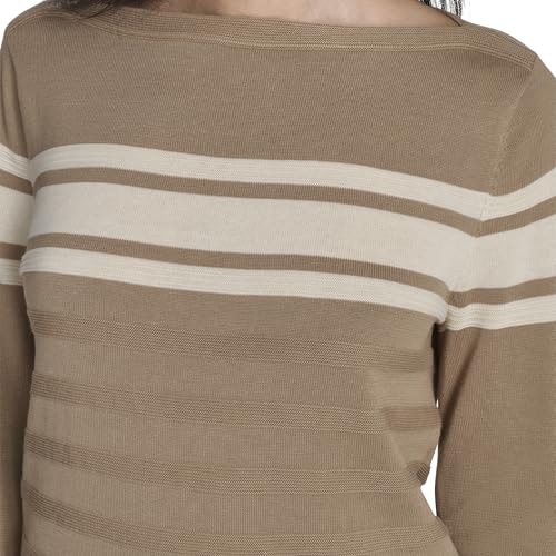Image of Nautica Women's Mariner Stripe Pullover Boatneck Long Sleeve