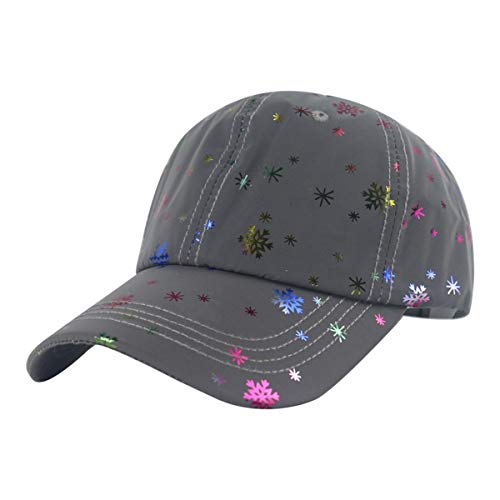 Gorra de béisbol unisex de Acvip, gorra de béisbol con lentejuelas de copo de nieve para hombre y mujer, circunferencia de la cabeza de 56 - 60 cm Multicolor. Talla única Cover