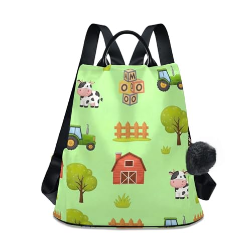 Mochila antirrobo de vacas para mujer con diseño de dibujos animados para viaje