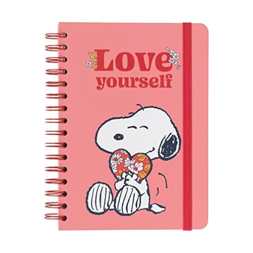 Grupo Erik Cuaderno Snoopy Love Yourself - Cuaderno A5 - Cuaderno pautado | Libreta de rayas - Cuaderno de notas - Bloc de notas A5 - Licencia oficial