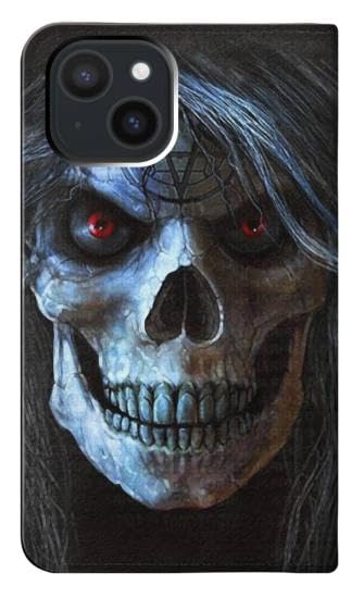 Housse iPhone 15 death skull pentagram protégeant écran et dos - 2
