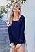 Pink Queen Women's Casual Long Sleeve Slim Ruched Tunic T-Shirt Dress L Blue