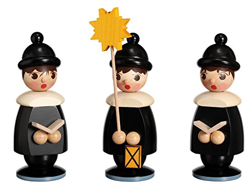 Chanteurs de carol Seiffen artisanat traditionnel en bois de 145 mm figurines de Noël