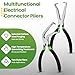 Electrical Disconnect Connector Pliers for Cars, Straight and 60°Bend Fuel Line Pliers with Anti-Slip Grip, Fuel Line Disconnect Tool Set for Air Flow Sensors Fuel Injectors (Green)