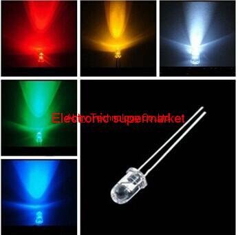 500pcs/lot Each 100pcs=3mm Round Ultra Bright Red/Green/Blue/Yellow/White Water Clear LED Light Lamp kit