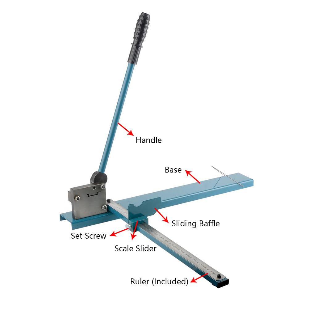 Taglierina Per Guida DIN, Manuale Doppia Scanalatura Strumento Per Il Taglio Delle Guide Con Scala Righello Di Misurazione Per Il Taglio Di In Acciaio/Alluminio/Ferro/PVC Guida (Blu)
