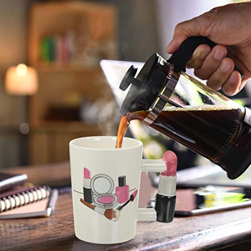 Caneca do batom, Beleza bonito Canecas em forma de ferramenta, Copo inovador 3D de 10,15 onças com a