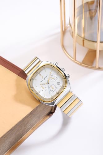 Image of Daniel Hechter Paris Bercy Collection Modern Multi Functional Watch for Men with Square Dial and Stainless Steel Strap