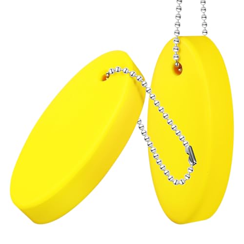 Porte-clés flottant jaune ovale PU : évitez de perdre vos clés au fond de l'eau en bateau