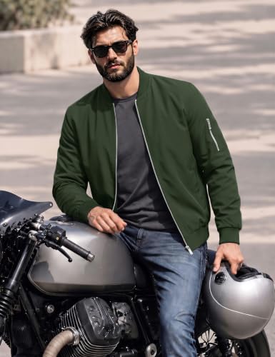 Image of MAGCOMSEN Men's Jacket Lightweight Windbreaker Bomber Jacket Windproof Casual Jacket Zip Up Coats Outwear with 5 Pockets