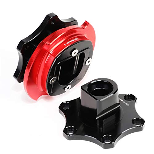 DNA MOTORING NRG-SRK-R200BK-RD SRK-R200BK-RD SFI 42.1/6- Bolt Steering Wheel Quick Release Adapter, black quick release/red ring - Thumbnail 5
