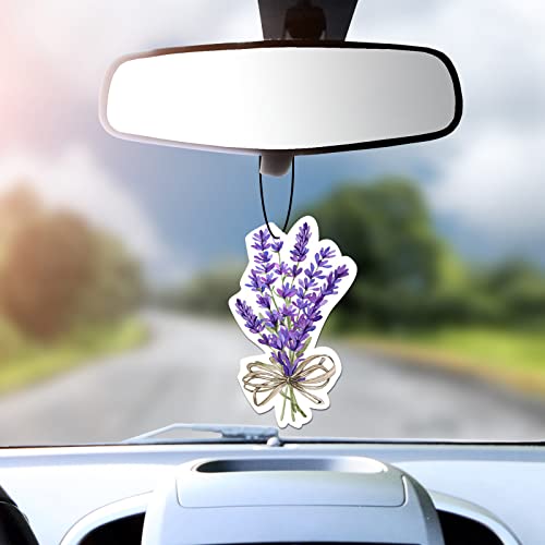 6 Pcs Lavender Car Air Fresheners, Funny Lavender Flower Air Fresheners Long Lasting Cute Car Mirror Scented Hanging Daisy Car Decoration Ornaments Gift Interior Accessories For Men Women #TOP1