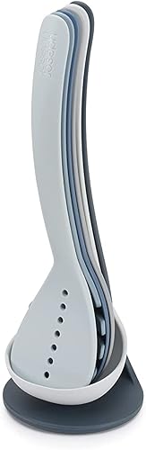 Miniatura 1 de Joseph Joseph 10526 Nest Utensils - Juego de herramientas de cocina apilables compactas con soporte de almacenamiento magnético de nailon, 5 piezas,
