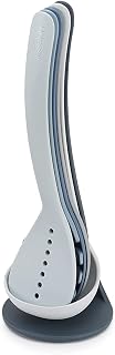Joseph Joseph Elevate Set di Utensili da Cucina 5 Pezzi con Supporto Rotante, Manici Ergonomici in Silicone, Testa Antiaderente