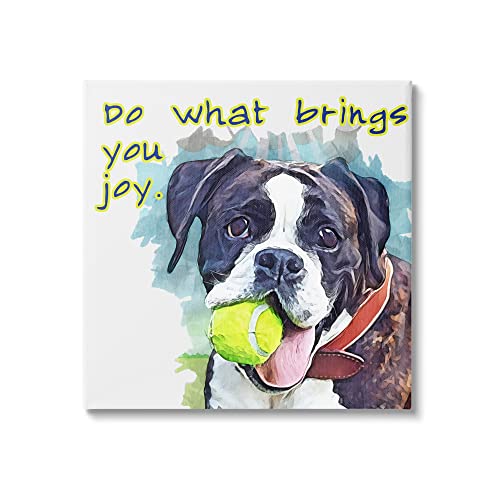 Stupell Industries Do What Brings You Joy Dog Phrase Canvas Wall ...
