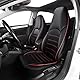 TOYOUN Classic Auto Vordersitzbezüge Highback Universal PU Leder Sitzschoner für die meisten PKW, LKWs, SUVs, Vans Schwarz Rot