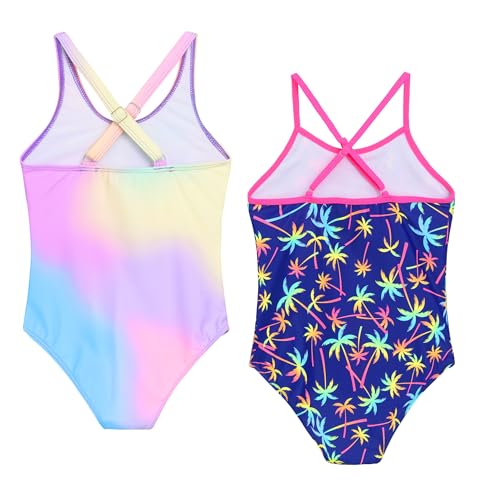 Image of Girls One Piece Bathing Suit Mermaid Printed Beach Swimwear