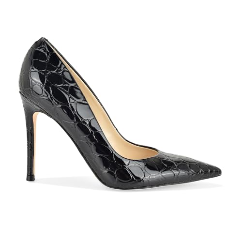 Image of Nine West Women's Fresh Pump, Black Croco Patent 002, 8.5