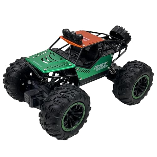 Image of RST Racing Remote Control Rock Crawler Car, 4WD RC Off-Road Truck, 1:18 Scale, Rechargeable, Shockproof, All-Terrain Monster Truck Toy for Kids & Adults (Green)