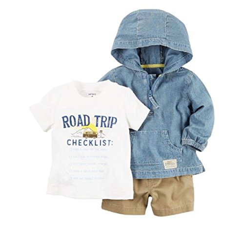 T-shirt et short Carter's avec pull pour les premières sorties d'un bébé garçon