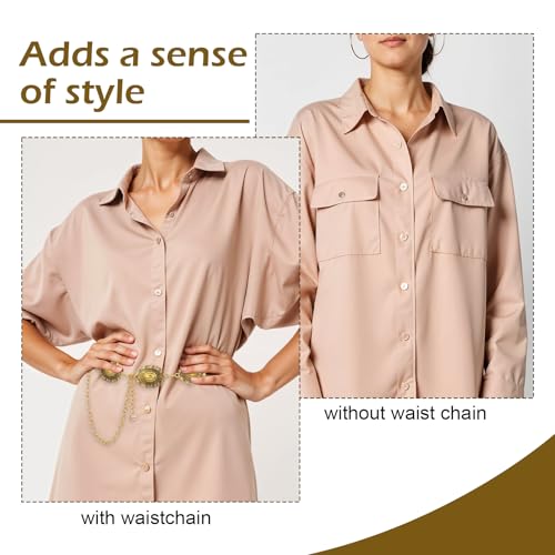 Metal Western Chain Belt for Women, Cowgirl Boho Gold Waist Belt, Adjustable Waist Chain Belts,Waists Jewelry for Women Dress Jeans Country Concert Outfit Prom4