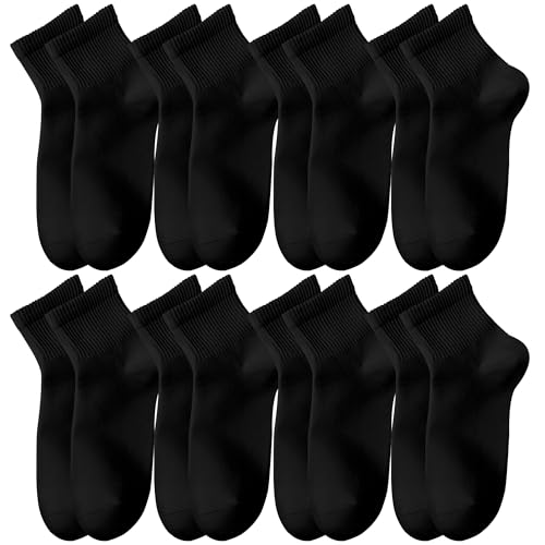 Image of Womens Crew Ankle Socks 8 Pairs Thin Cotton Athletic Casual Socks for Women Gym Running Sports