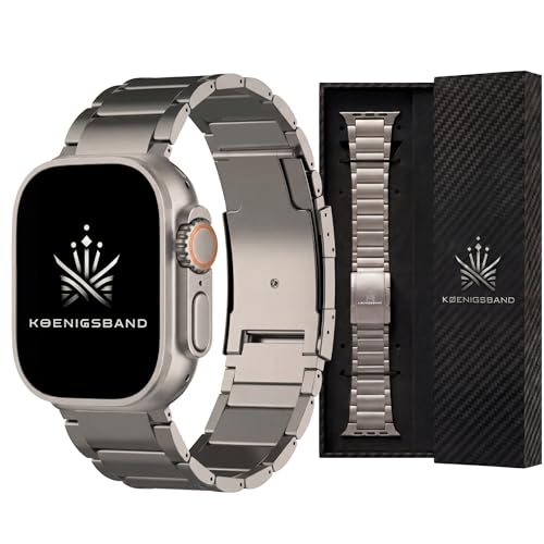 KOENIGSBAND Titan Armband Kompatibel mit Apple Watch Ultra 1/2/3 Armband 49mm Titanium Ersatzarmband für iWatch Ultra Armband