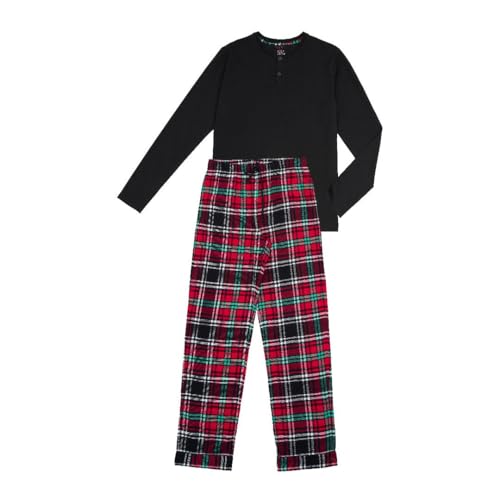 Pyjama pour homme La-V boutonnant ensemble de nuit en coton respirant