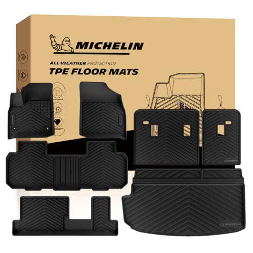 Image of Michelin Vehicle Mats for 2018-2023 Chevrolet Traverse 8 Seats Bench Seats | All-Weather TPE Custom Fit Liner, Premier