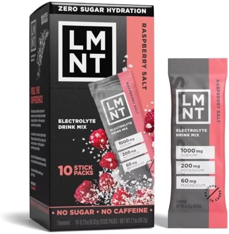 Title needs to be as follows: LMNTs Zero-Sugar Electrolytes Sports Drink - Raspberry Salt - 2.1oz/10ct