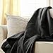Sunbeam Electric Heated Throw Blanket Velvet Plush Washable with 3-Heat Setting Auto-Off Controller, Charcoal Gray