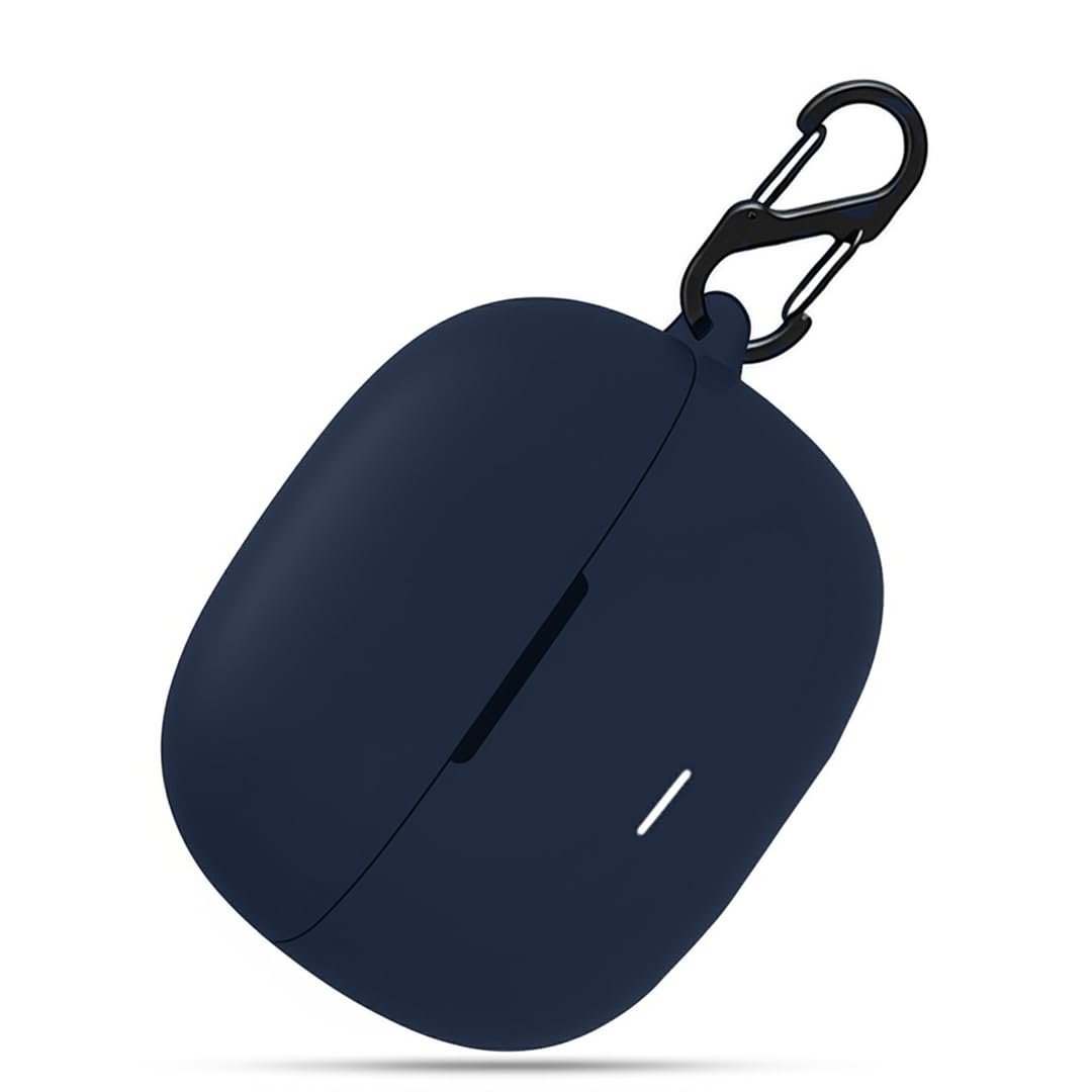 LIRAMARK Silicone Cover Case with Carabiner Compatible with Redmi Buds 5C (Midnight Blue)-image-37