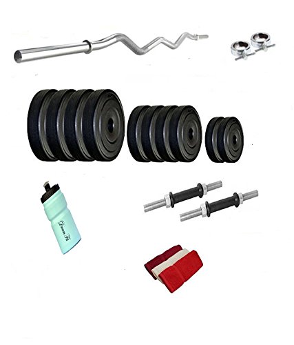 Dreamfit 18 Kg Home Gym With 3Ft Curl Rod, Sipper Water Bottle And Hand Towel