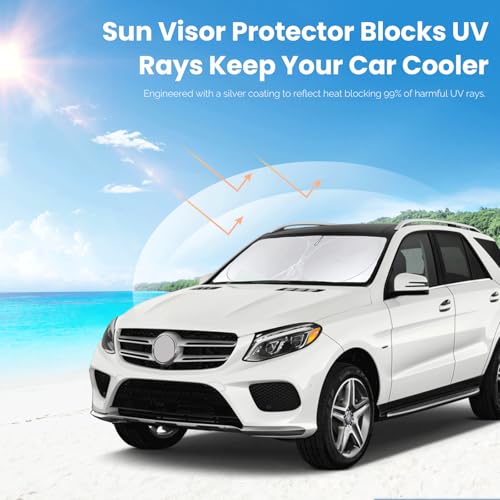 Sunshade Sun Shield for Mercedes-Benz C-Class W205 C250 C300 C400 SLK SLS CLA CLS CL-Class 2008-2023 2024 Window Shade Windshield Cover Sun Visor Protector Car Accessories Block UV Rays Heat