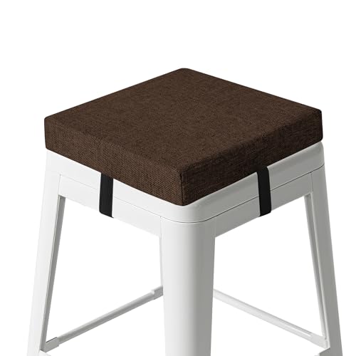 MineCozy Bar Stool Cushions Square Stool Cushion 12"x12" 1 Pack Brown