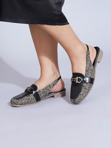 Image of TRYME Elegant Low Heel Mules for Women | Comfortable Slingback Shoes for Daily & Office Wear