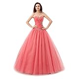 Tulle+Satin, Beading Rhinestone Beading Sweetheart,Lace-up, fully lined, Padded enough and no need bra Dresses are available in stock.Perfect for Quinceanera Party Prom Ball Gown Dry Clean Only Bust:34.5inch,Waist:27.5inch,Hips:37.75 inch