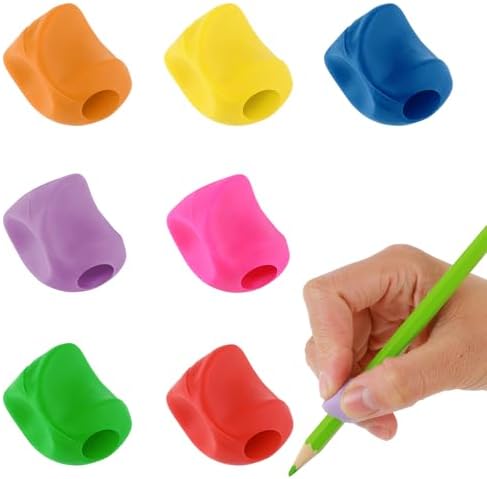 Mabor 7Pcs Pencil Finger Grips for Kids Pencil Grippers for Kids Handwriting Ergonomic Holder for Posture Training Writing Aids for Preschooler Toddler Kindergarten