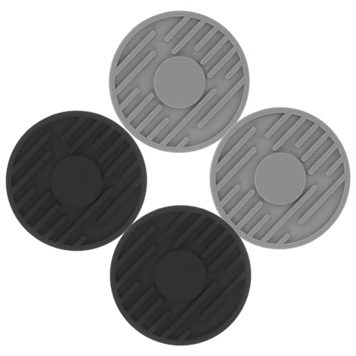 GANAZONO 4pcs Car Silicone Non- Vehicle Cup Mats for Drinks Round Design Portable Auto Accessories Stripes