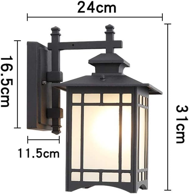 Lanterne murale extérieure en verre dépoli applique murale étanche bronze