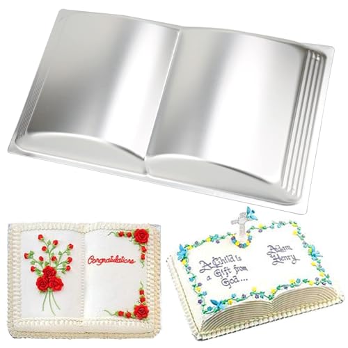 Cayanmydery Book Shape Cake Pan, 3D Birthday Cake Pan, Aluminum Alloy Cake Molds Nonstick Baking Tools