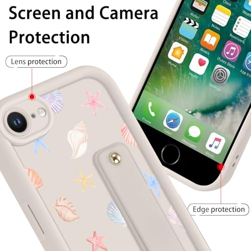 Coque silicone antichoc iPhone SE avec dragonne réglable et béquille de support intégrée - 4