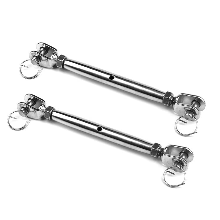 Para tensor, mandíbula y mandíbula de acero inoxidable para tensor, tornillo de aparejo, cuerpo cerrado para mandíbula de tensor para grado marino M5 M6 M8 M10 M12 M16 (2 piezas, M5)