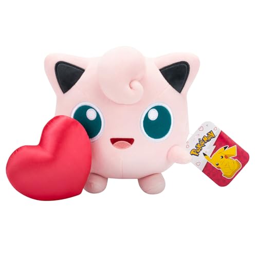 Image of Pokemon Jigglypuff Plush with Heart - 8-Inch Jigglypuff Plush with Unique Accessory